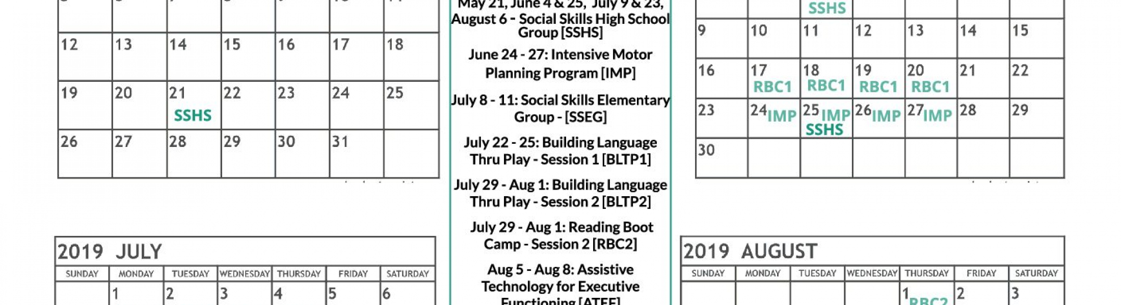 2019_cal_allprograms | Lakeshore Speech Therapy